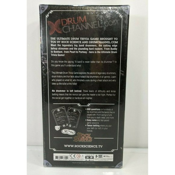 Rock Science Drum Trivia Game Ultimate Rock N' Roll Drum Knowledge Rock Bands - Picture 3 of 3